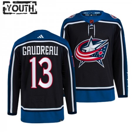 Columbus Blue Jackets Trikot Johnny Gaudreau 13 Adidas 2022-23 Schwarz Reverse Retro 2.0 Authentic - Kinder